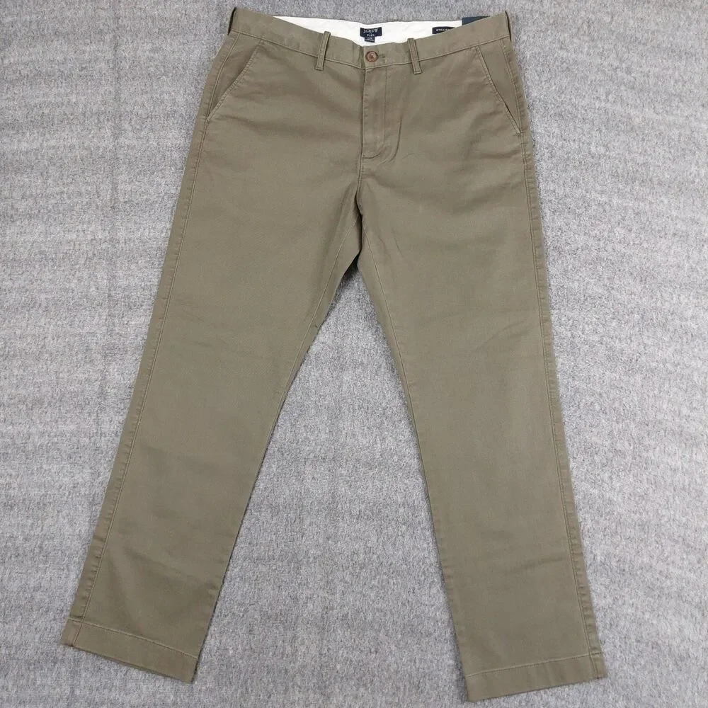 J. Crew Factory Straight-fit Flex Chino Pants Men's 34x30 Green NWT
